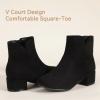 imagePANDANINJIA Girls Ankle Boots Side Zipper Toddler Little Big Kid Girls Dress BootsBlacksuede