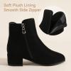 imagePANDANINJIA Girls Ankle Boots Side Zipper Toddler Little Big Kid Girls Dress BootsBlacksuede