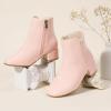 imagePANDANINJIA Girls Ankle Boots Side Zipper Toddler Little Big Kid Girls Dress BootsPinkpu