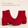 imagePANDANINJIA Girls Ankle Boots Side Zipper Toddler Little Big Kid Girls Dress BootsRedsuede