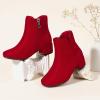 imagePANDANINJIA Girls Ankle Boots Side Zipper Toddler Little Big Kid Girls Dress BootsRedsuede
