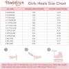 imagePANDANINJIA Girls Heels Dress Shoes Flower Girl Ankle Strap Closed Toe Toddler Heels Wedding Party Little Big Kids Pump ShoesFuchsia Suede