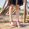 imagePANDANINJIA Girls Sandals Wedge Platform Espadrille Little Big Kid Girls Heels Open Toe Summer Dress ShoesHot Pink Nubuck