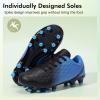 imagePANDANINJIA Girls Soccer Cleats Athletic Outdoor Boys Kids Football Cleats Little Big Kid Soccer ShoesBlackblue