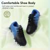 imagePANDANINJIA Girls Soccer Cleats Athletic Outdoor Boys Kids Football Cleats Little Big Kid Soccer ShoesBlackblue