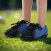 imagePANDANINJIA Girls Soccer Cleats Athletic Outdoor Boys Kids Football Cleats Little Big Kid Soccer ShoesBlackblue