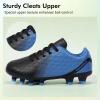 imagePANDANINJIA Girls Soccer Cleats Athletic Outdoor Boys Kids Football Cleats Little Big Kid Soccer ShoesBlackblue