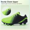 imagePANDANINJIA Girls Soccer Cleats Athletic Outdoor Boys Kids Football Cleats Little Big Kid Soccer ShoesGreenblack