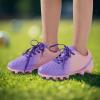imagePANDANINJIA Girls Soccer Cleats Athletic Outdoor Boys Kids Football Cleats Little Big Kid Soccer ShoesPurplepink