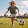 imagePANDANINJIA Girls Soccer Cleats Athletic Outdoor Boys Kids Football Cleats Little Big Kid Soccer ShoesPurplepink