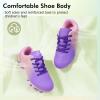 imagePANDANINJIA Girls Soccer Cleats Athletic Outdoor Boys Kids Football Cleats Little Big Kid Soccer ShoesPurplepink