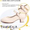 imagePANDANINJIA Girls ToddlerLittle Kid Jada Dress Mary Jane Pumps Bow Low Heels Party Wedding Princess ShoesBeige Pu