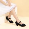 imagePANDANINJIA Girls ToddlerLittle Kid Jada Dress Mary Jane Pumps Bow Low Heels Party Wedding Princess ShoesBlack Nubuck