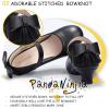 imagePANDANINJIA Girls ToddlerLittle Kid Jada Dress Mary Jane Pumps Bow Low Heels Party Wedding Princess ShoesBlack Pu