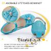 imagePANDANINJIA Girls ToddlerLittle Kid Jada Dress Mary Jane Pumps Bow Low Heels Party Wedding Princess ShoesBlue Glitter