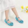 imagePANDANINJIA Girls ToddlerLittle Kid Jada Dress Mary Jane Pumps Bow Low Heels Party Wedding Princess ShoesBlue Glitter