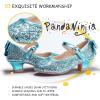 imagePANDANINJIA Girls ToddlerLittle Kid Jada Dress Mary Jane Pumps Bow Low Heels Party Wedding Princess ShoesBlue Sequin