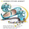 imagePANDANINJIA Girls ToddlerLittle Kid Jada Dress Mary Jane Pumps Bow Low Heels Party Wedding Princess ShoesBlue Sequin