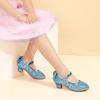 imagePANDANINJIA Girls ToddlerLittle Kid Jada Dress Mary Jane Pumps Bow Low Heels Party Wedding Princess ShoesBlue Sequin