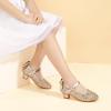 imagePANDANINJIA Girls ToddlerLittle Kid Jada Dress Mary Jane Pumps Bow Low Heels Party Wedding Princess ShoesGold Sequin