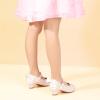 imagePANDANINJIA Girls ToddlerLittle Kid Jada Dress Mary Jane Pumps Bow Low Heels Party Wedding Princess ShoesIvory Silk