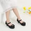 imagePANDANINJIA Girls ToddlerLittle Kid Jada Dress Mary Jane Pumps Bow Low Heels Party Wedding Princess ShoesLisa Black Sequin