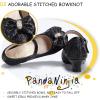 imagePANDANINJIA Girls ToddlerLittle Kid Jada Dress Mary Jane Pumps Bow Low Heels Party Wedding Princess ShoesLisa Black Sequin