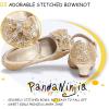 imagePANDANINJIA Girls ToddlerLittle Kid Jada Dress Mary Jane Pumps Bow Low Heels Party Wedding Princess ShoesLisa Gold Sequin