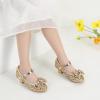 imagePANDANINJIA Girls ToddlerLittle Kid Jada Dress Mary Jane Pumps Bow Low Heels Party Wedding Princess ShoesLisa Gold Sequin