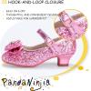 imagePANDANINJIA Girls ToddlerLittle Kid Jada Dress Mary Jane Pumps Bow Low Heels Party Wedding Princess ShoesLisa Pink Sequin