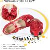 imagePANDANINJIA Girls ToddlerLittle Kid Jada Dress Mary Jane Pumps Bow Low Heels Party Wedding Princess ShoesLisa Red Sequin