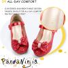 imagePANDANINJIA Girls ToddlerLittle Kid Jada Dress Mary Jane Pumps Bow Low Heels Party Wedding Princess ShoesLisa Red Sequin