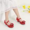 imagePANDANINJIA Girls ToddlerLittle Kid Jada Dress Mary Jane Pumps Bow Low Heels Party Wedding Princess ShoesLisa Red Sequin