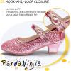 imagePANDANINJIA Girls ToddlerLittle Kid Jada Dress Mary Jane Pumps Bow Low Heels Party Wedding Princess ShoesPink Sequin