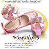 imagePANDANINJIA Girls ToddlerLittle Kid Jada Dress Mary Jane Pumps Bow Low Heels Party Wedding Princess ShoesPink Sequin