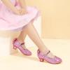 imagePANDANINJIA Girls ToddlerLittle Kid Jada Dress Mary Jane Pumps Bow Low Heels Party Wedding Princess ShoesPink Sequin