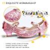 imagePANDANINJIA Girls ToddlerLittle Kid Jada Dress Mary Jane Pumps Bow Low Heels Party Wedding Princess ShoesPink Sequin