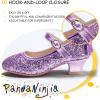 imagePANDANINJIA Girls ToddlerLittle Kid Jada Dress Mary Jane Pumps Bow Low Heels Party Wedding Princess ShoesPurple Sequin