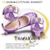 imagePANDANINJIA Girls ToddlerLittle Kid Jada Dress Mary Jane Pumps Bow Low Heels Party Wedding Princess ShoesPurple Sequin