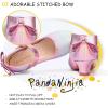 imagePANDANINJIA Girls ToddlerLittle Kid Jada Dress Mary Jane Pumps Bow Low Heels Party Wedding Princess ShoesRainbow Glitter
