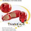imagePANDANINJIA Girls ToddlerLittle Kid Jada Dress Mary Jane Pumps Bow Low Heels Party Wedding Princess ShoesRed Sequin
