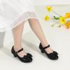 imagePANDANINJIA Girls ToddlerLittle Kid Jada Dress Mary Jane Pumps Bow Low Heels Party Wedding Princess ShoesRuby Black Pu