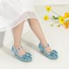 imagePANDANINJIA Girls ToddlerLittle Kid Jada Dress Mary Jane Pumps Bow Low Heels Party Wedding Princess ShoesRuby Blue Sequin