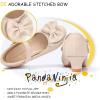 imagePANDANINJIA Girls ToddlerLittle Kid Jada Dress Mary Jane Pumps Bow Low Heels Party Wedding Princess ShoesRuby Nude Nubuck
