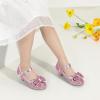 imagePANDANINJIA Girls ToddlerLittle Kid Jada Dress Mary Jane Pumps Bow Low Heels Party Wedding Princess ShoesRuby Pink Sequin