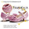 imagePANDANINJIA Girls ToddlerLittle Kid Jada Dress Mary Jane Pumps Bow Low Heels Party Wedding Princess ShoesRuby Pink Sequin