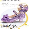 imagePANDANINJIA Girls ToddlerLittle Kid Jada Dress Mary Jane Pumps Bow Low Heels Party Wedding Princess ShoesRuby Purple Sequin