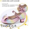 imagePANDANINJIA Girls ToddlerLittle Kid Jada Dress Mary Jane Pumps Bow Low Heels Party Wedding Princess ShoesRuby Rainbow Sequin