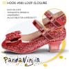 imagePANDANINJIA Girls ToddlerLittle Kid Jada Dress Mary Jane Pumps Bow Low Heels Party Wedding Princess ShoesRuby Red Sequin