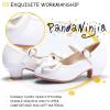imagePANDANINJIA Girls ToddlerLittle Kid Jada Dress Mary Jane Pumps Bow Low Heels Party Wedding Princess ShoesRuby White Pu